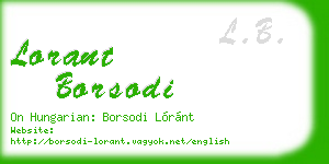 lorant borsodi business card